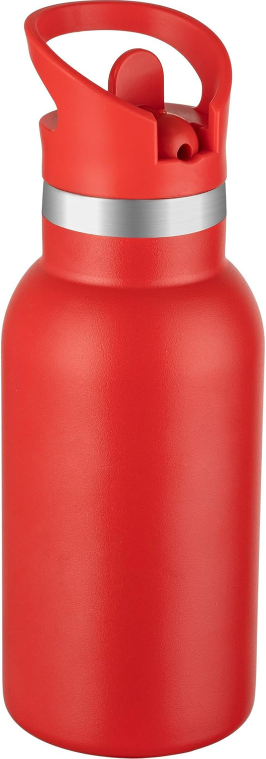 12oz Kids Water Bottle – Insulated Stainless Steel Bottle with Straw Lid, BPA-Free, Leak-Proof, for Toddlers & School Use