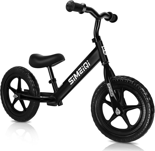 SIMEIQI 12" Balance Bike for Boys Girls 2 3 4 5 Years Old No Pedal Walking Balance Training Sports Bicycle for Kids Toddlers
