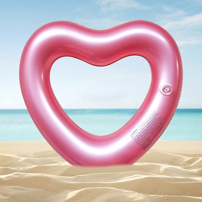 ZHUYNXIR Heart Swimming Pool Float Loungers Tube, Water Fun Beach Party Toys for Kids，Birthday Scene Layout Props.