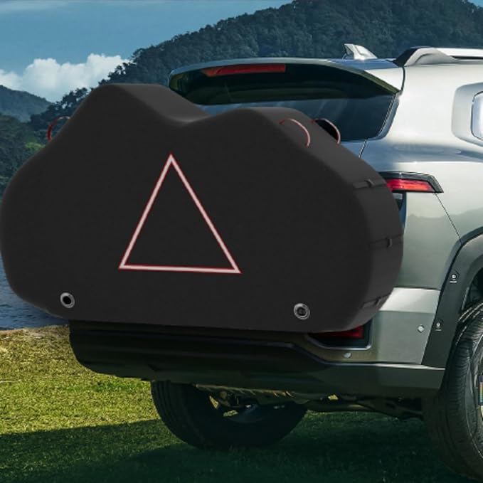 Bike Cover for Transport 2 Bikes Outdoor Bike Covers for 2 Bikes on Rear Bike Rack Transport Heavy Duty Waterproof, 420D Bicycle Rack Covers for 2 Bikes on Car Hitch Travel Storage Type2