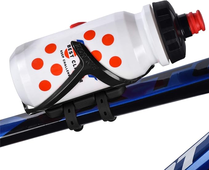 Bicycle Bottle Cages, Plastic Bike Bottle Holder with Cage Mounting Base (Black)