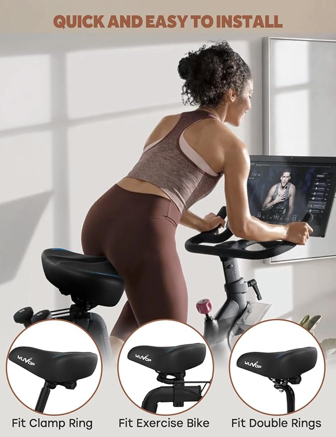 Extra Oversized Bike Seat Cushion for Peloton Bike & Bike+, Comfort Bicycle Seat Replacement for Men Women, Wide Bike Saddle Compatible with Peloton Accessories, Exercise, Electric, Cruiser Bikes