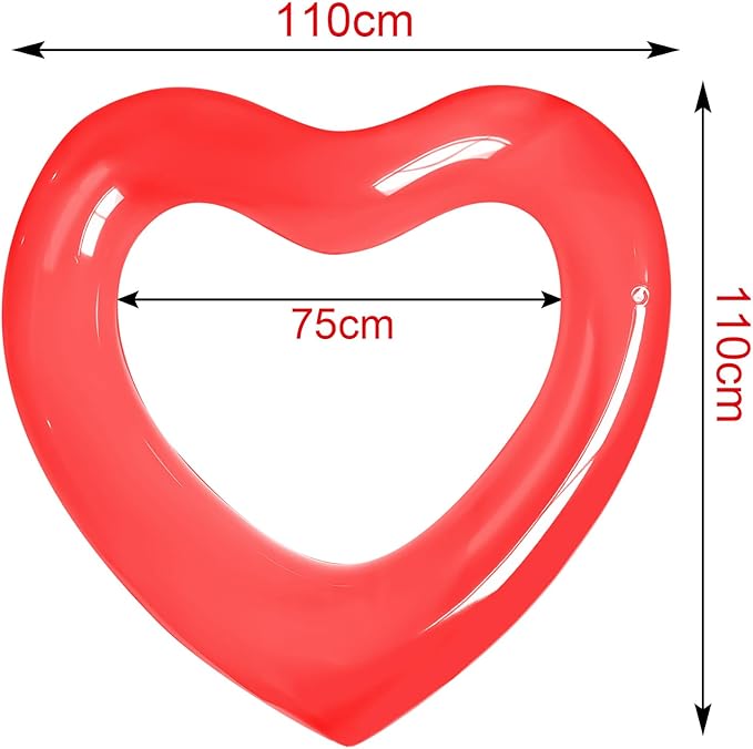 ZHUYNXIR Heart Swimming Pool Float Loungers Tube, Water Fun Beach Party Toys for Kids，Birthday Scene Layout Props.