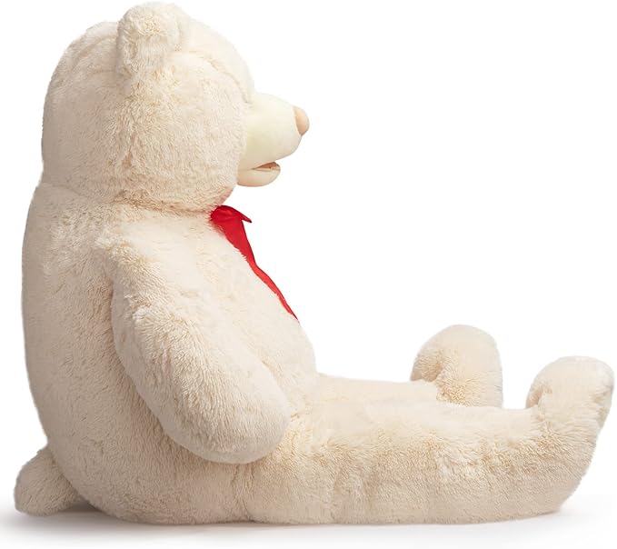 HollyHOME 5ft Giant Teddy Bear Stuffed Animal Huge Teddy Bear Plush with Big Footprints Valentines Gift 5 Feet Beige
