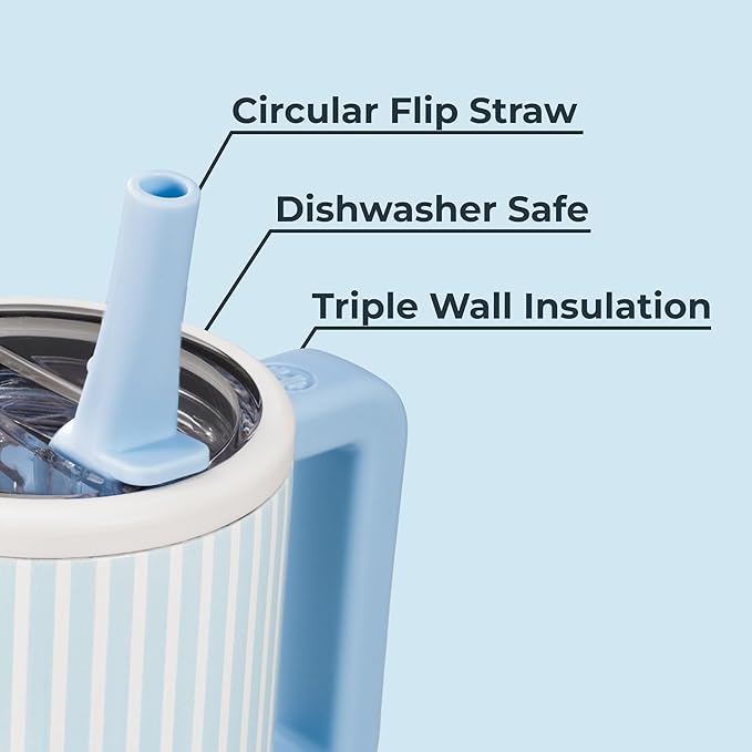 HydroJug Kids - 20 oz Insulated Kids Water Bottle with Flip Straw & Handle | Leak-Proof & Durable | Perfect for School, Sports, Lunch, Travel & Camp, Cape Cod