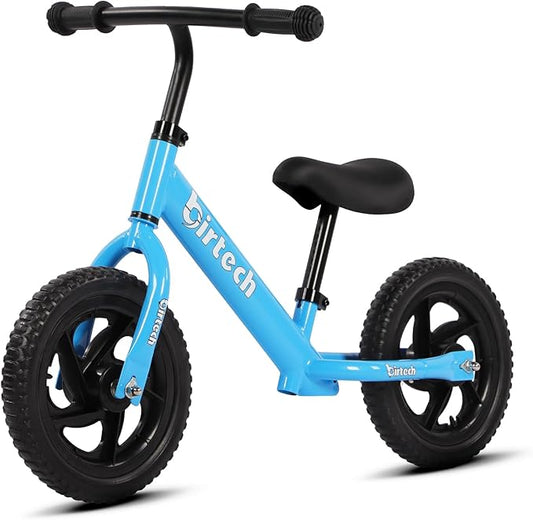 Birtech Balance Bike for 2-5 Year Old, 12 Inch Toddler Bike No Pedal Training Bicycle with Adjustable Seat Height, Airless Tire (Light Blue)