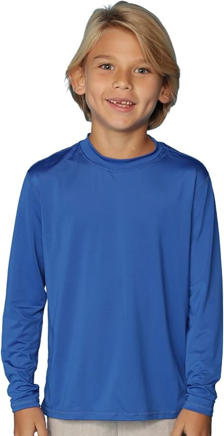 INGEAR Boys' Rash Guard UPF 50+ Swim Shirt - Lightweight, Quick-Dry, Durable Sun Protection for Swimming, Sizes XS-XL