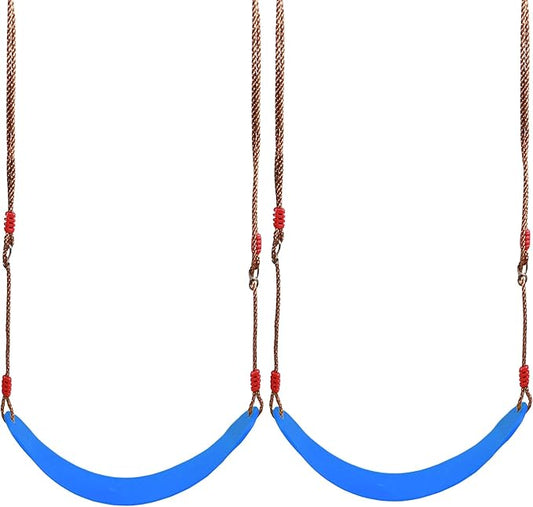 RedSwing Swing Seat for Kids outdoor with 57-86" Rope, Kids Safety Playground Swing Seat Replacement, Belt Swing, Heavy Duty, Blue 2 Pcs