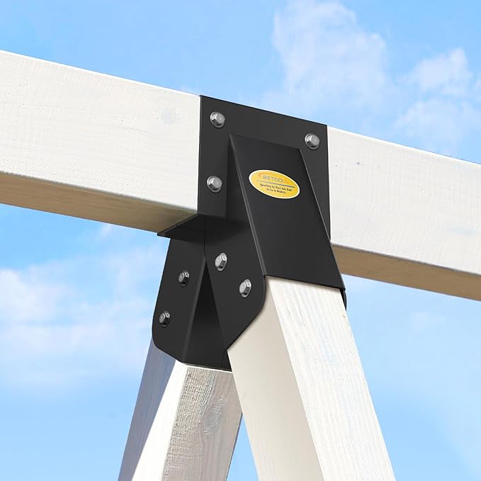 BETOOLL 90° A-Frame Middle Swing Set Brackets, Heavy Duty Steel DIY Swing Set - Includes Mounting Hardware, Ideal for Indoor and Outdoor Playgrounds (1 Middle Brackets-Black)