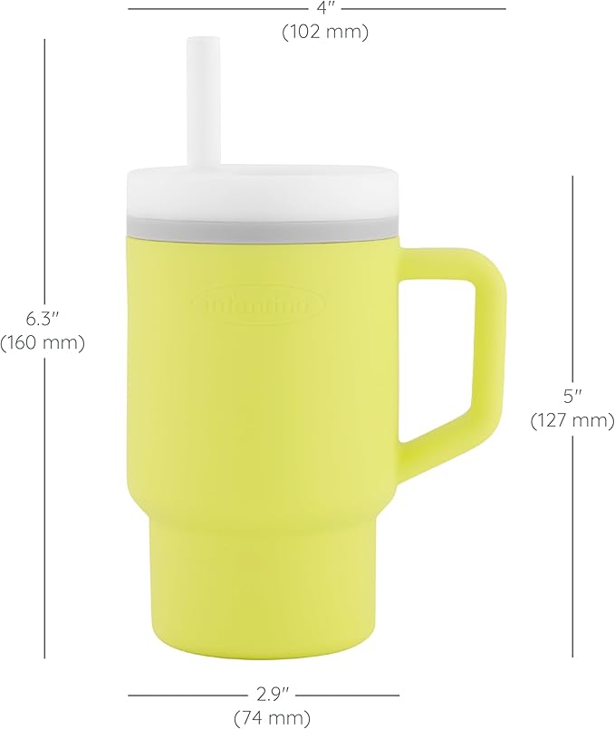 Infantino My 1st Tumbler, Silicone Sippy Cup with Straw & Handle, Spill-Resistant Baby Cup for On-the-Go, BPA-Free Transition Bottle