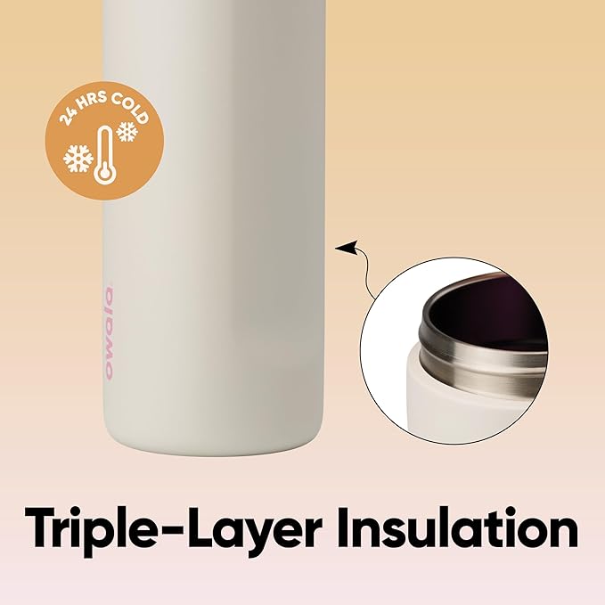 Owala FreeSip Insulated Stainless Steel Water Bottle with Straw, BPA-Free Sports Water Bottle, Great for Travel, 24 Oz, Daybreak