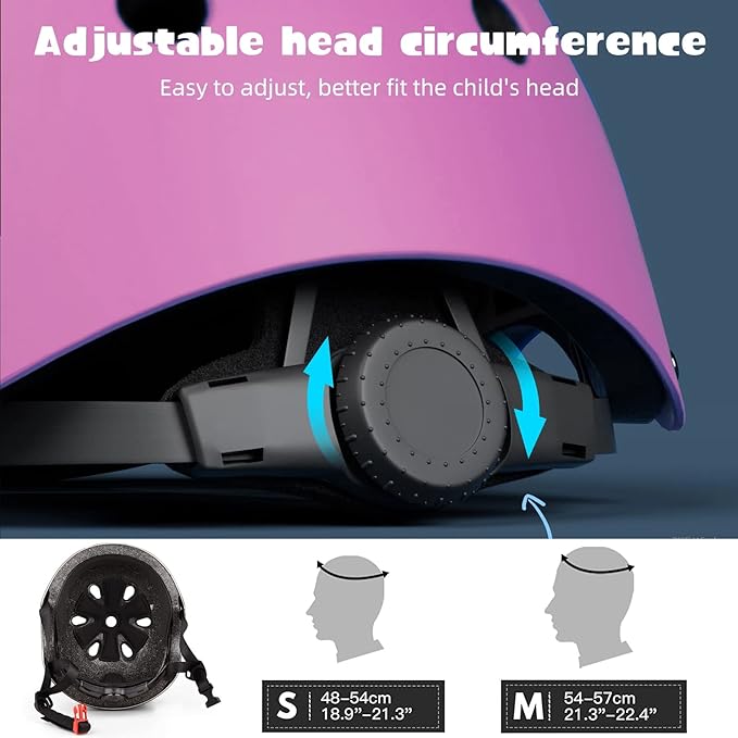 Kids Helmet Set with Knee Pads Elbow Pads Wrist Guards,Adjustable Helmet for Toddler Kids&Youth,3~14yrs Girl Boy Kids Protective Gear Set for Roller Skate Scooter Inline skatings Longboard