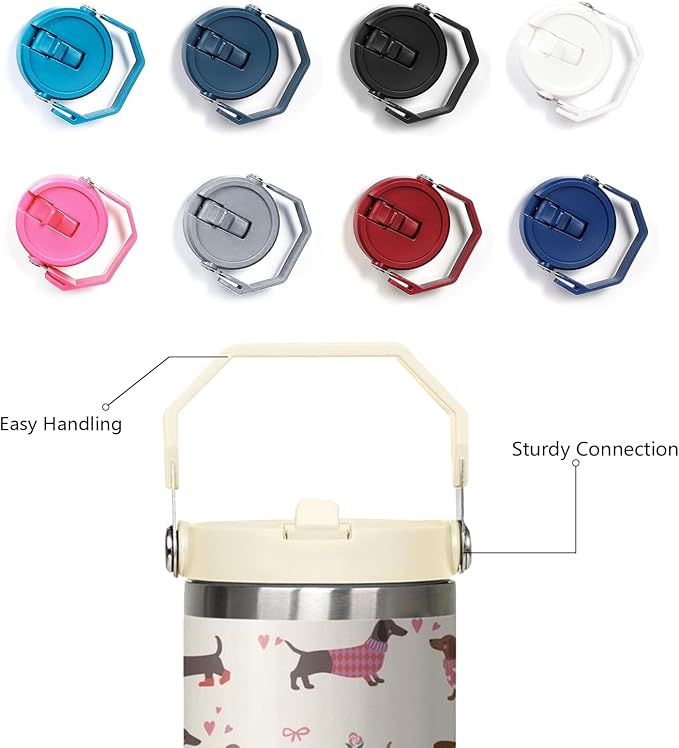 30 oz Dachshund Tumbler with Lid and Straw, Dachshund Coffee Mug, Dog Gifts