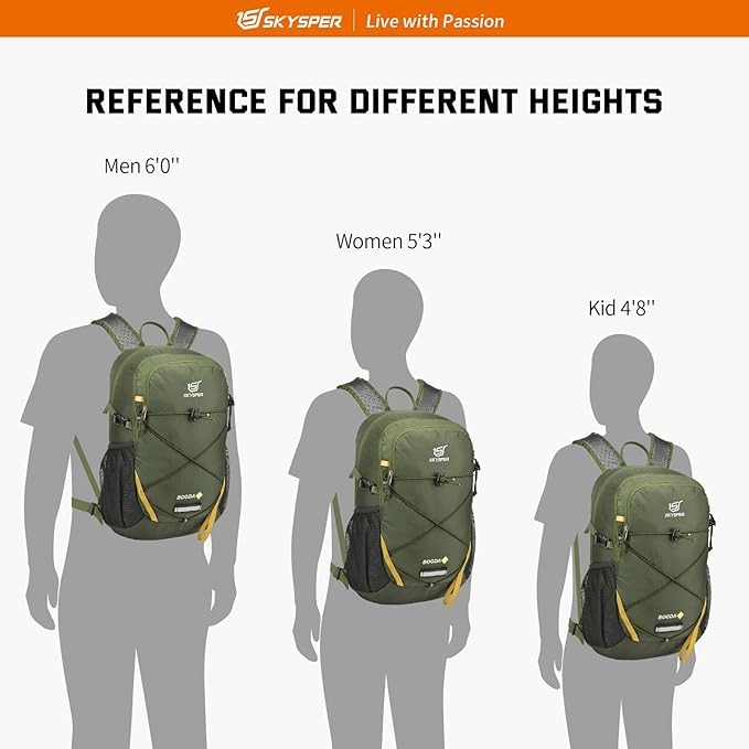 SKYSPER Small Hiking Daypack, 20L Lightweight Travel Backpacks Day Hike Pack with Waist Strap for Women Men