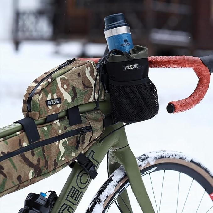 Toprock Frame Bag - Water Resistant, Durable Cordura Fabric & Bicycle Daily Essentials Holder - TopTube, Frame Storage, Bikepacking for Road, Gravel Cycling - Multicam Camo (1 L)