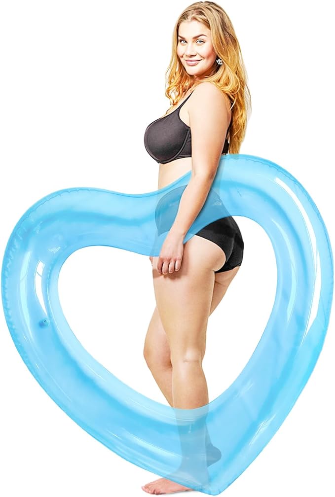 ZHUYNXIR Heart Swimming Pool Float Loungers Tube, Water Fun Beach Party Toys for Kids，Birthday Scene Layout Props.