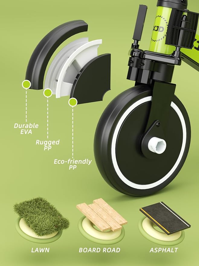 ﻿XJD 5 in 1 Toddler Bike, Tricycle for Toddlers 1-3 with Adjustable Seat Height, Removable Pedals, Ideal Balance Bike Birthday Gifts and Toys for Boys and Girls