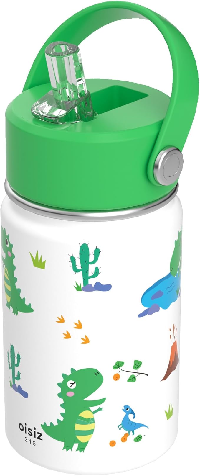 OISIZ Kids Water Bottle with Straw Lid 10oz, Vacuum Insulated 316 Stainless Steel Water Bottles for Kids for School, Leakproof Water Bottle, BPA Free and Keep Cold for 24 Hours