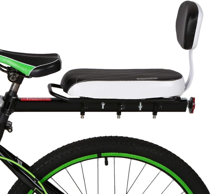 Lixada Bicycle Back Seat Cycling Bike Mountain Bike PU Leather Soft Cushion Rear Rack Seat with Back Rest