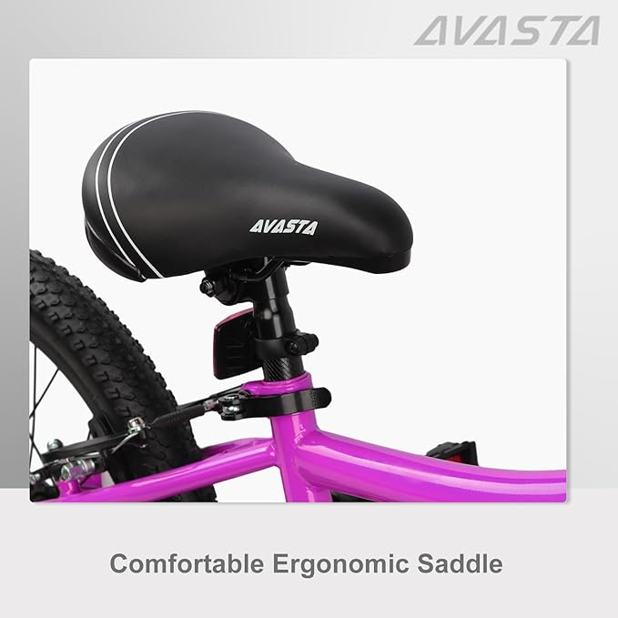 AVASTA Bilbo 18 20 Inch Kids Bike for Boys Girls 5-10 Years Old, Retro Style High Carbon Steel Bicycle with Adjustable Handlebars and Seat, Dual V-Brakes, Kickstand, Multiple Colors