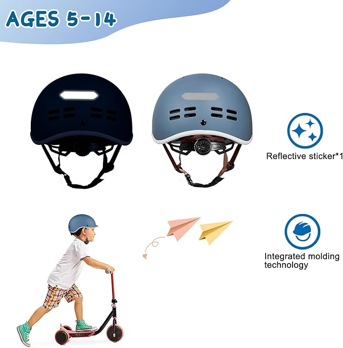 Kids Helmet, SIFVO Kids Bike Helmet Skateboard Helmet Scooter Helmet All-Round Protection Boys Girls Bike Helmet Kids to Youth Extended Visor Adjustable & Durable 51-55cm