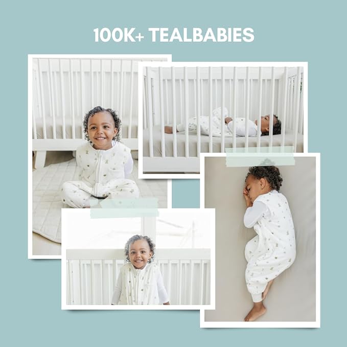 Tealbee Dreamsuit Toddler Sleep Sack with Feet – Walker Sleep Bag with Legs, Rayon made from Bamboo, Summer 0.8 TOG, 2-Way Zipper, 12m-2T - Cactus