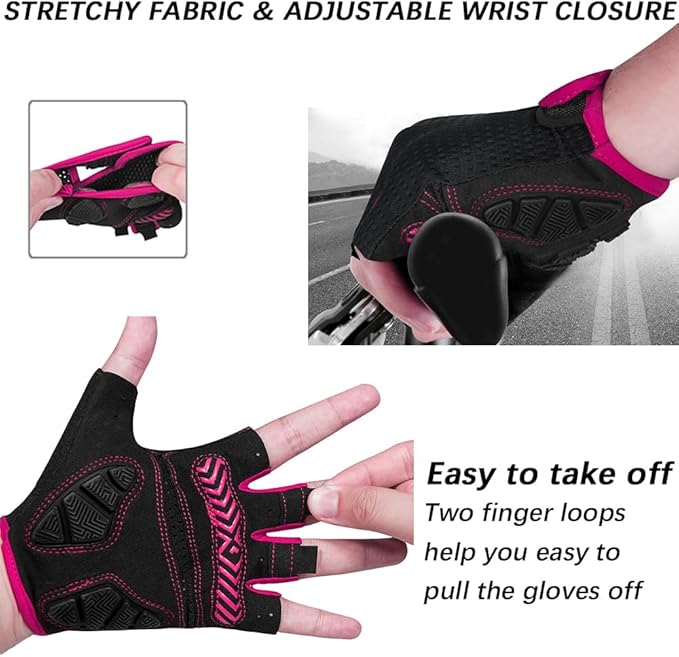 MOREOK Cycling Gloves Bike Gloves for Men/Women-[5MM Gel Pad] Half Finger Bicycle Biking Gloves for Cycling/Weight Lifting/Gym/Motorcycle/Outdoor Sports