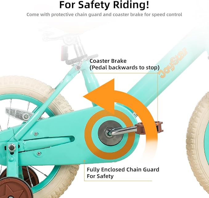 JOYSTAR Vintage Kids Bike with Training Wheels & Basket, 12 14 16 Inch Girls Bike for 2-7 Years Old, Children Bicycles, Multiple Colors