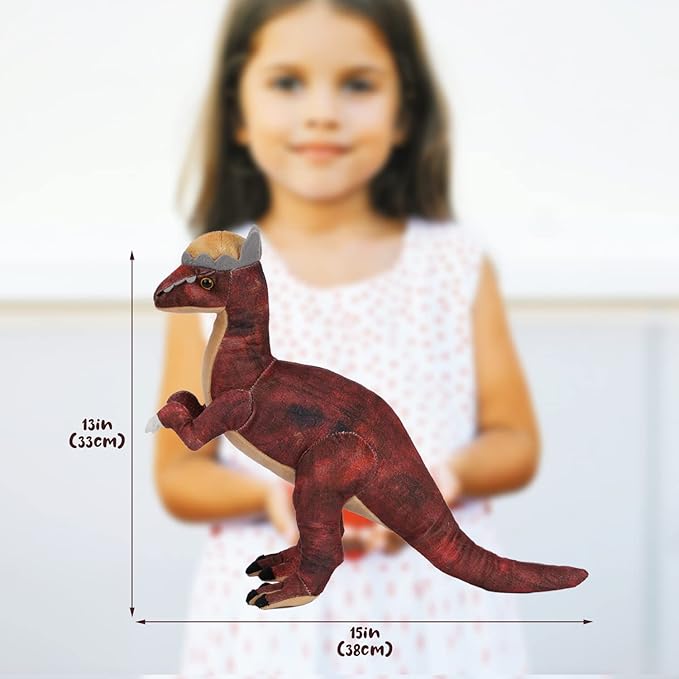 Pachycephalosaurus Plush Toy, 17" Dinosaur Stuffed Animal Throw Plushie Pillow Doll, Soft Blue Fluffy Friend Hugging Cushion - Present for Every Age & Occasion