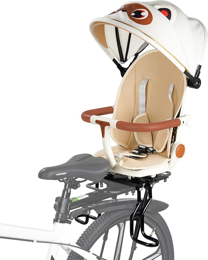 Rear Child Bike Seat,Rear Mounted Child Bike Seats,Back Mount Child Seat with Back Rest Armrest Foot Pedals,Width Adjustable Bicycle Rear Seat,Fits All Bicycle Rear Frames