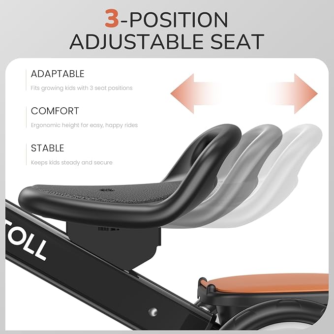 Umatoll Tricycle for Toddlers 2-5 Year Old, Ajustable Toddler Bike Outdoor Toys, Birthday Gift for Boy Age 2-4, Trike with Light up Wheels