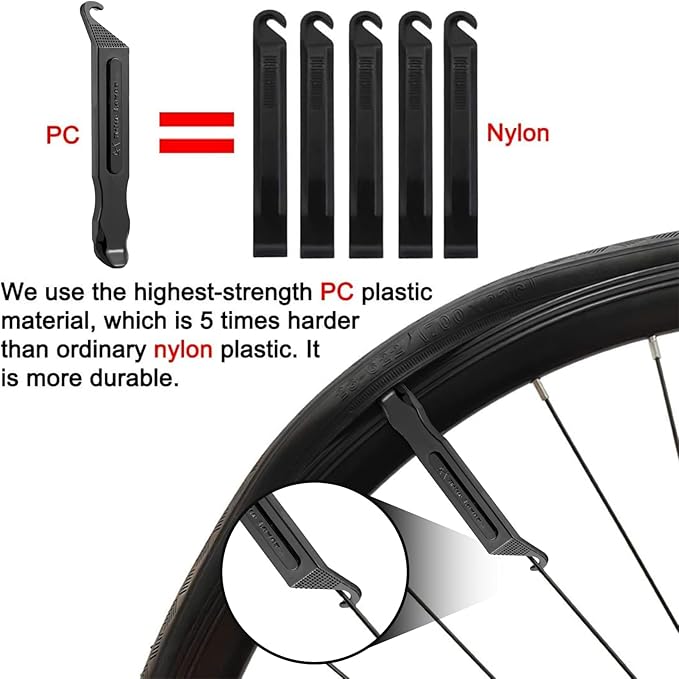 Premium Bicycle Tire Lever Tyre Spoon Iron Changing Tool, Bike Tire Levers Premium Stainless Steel Levers to Repair Bike Tube, Best Tire Changing Tool