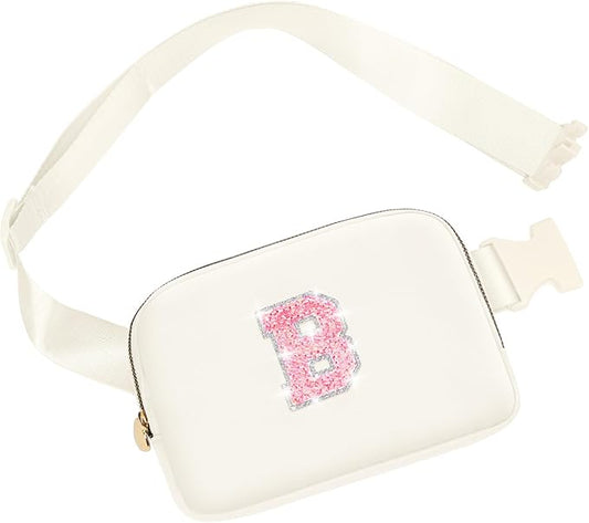 Christmas Gifts for Girls Women, Friend Birthday Gift for Women, Birthday Gifts for Girls Teen Kids, Mini Fanny Pack Crossbody Bag Belt Bag Fashion Waist Packs Cute Trendy Stuff（Cream, B)