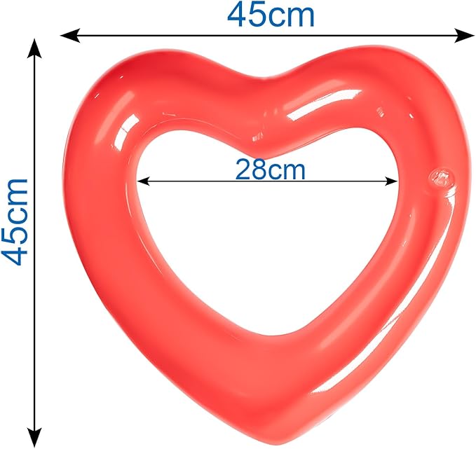 ZHUYNXIR Heart Swimming Pool Float Loungers Tube, Water Fun Beach Party Toys for Kids，Birthday Scene Layout Props.