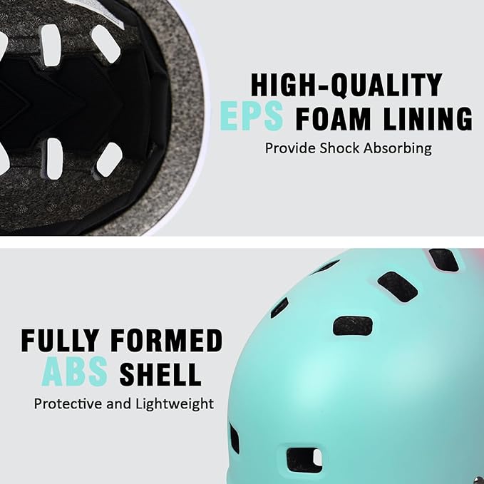 Youth Kids Bike Helmet, Skateboard Bicycle Helmet for Age 5-8-10-12-14 Teen Boys Girls Adjustable and Multi-Sport for Scooter Roller/Inline Skate