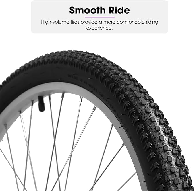 HILAND Bamcbase Womens Mountain Bike, 24 26 Inch 18 Speeds Hybrid Commuter Bicycle for Adults, Sport Hardtail Trail MTB