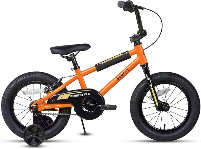 12 14 16 18 Inch Kids Bike BMX Style Bicycle with Training Wheels Coaster Brake for 2-10 Years Old Toddlers Boys Girls Multiple Colors