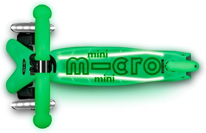 Micro Kickboard | Mini Deluxe Glow Plus LED Scooter | Adjustable Handlebar | Lean-to-Steer | Lightweight | Three-Wheeled | Kids Ages 2-5 yrs