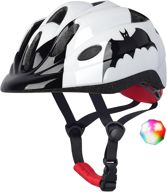 Kids Toddler Bike Helmet, Adjustable Boys Girl Helmets from Baby to Children(Age 1-8), Multi Sports for Bicycle Skate Scooter with LED Light