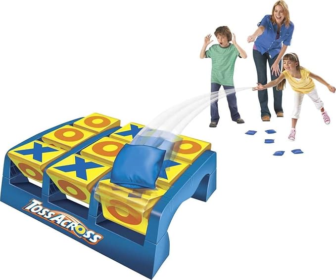 Mattel Games Toss Across Game, Beanbag Tic Tac Toe for 2 to 4 Players Ages 5 Years and Older