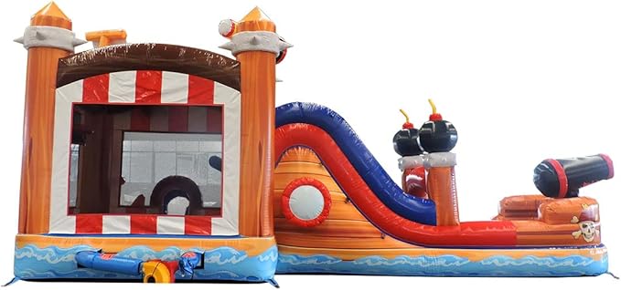 TentandTable Inflatable Bounce House Water Slide for Kids 5-12 Large, Commercial Grade Mega Bouncy Castle for Adults, Jump House, Includes Electric Air Blower, 32' L x 16' W x 15' H, Pirate Cove