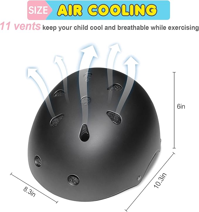 BURSUN Kids Bike Helmet Ventilation & Adjustable Toddler Helmet for Ages 2-14 Kids Boys Girls Multi-Sport Helmet for Skateboard Roller Skateing Bicycle Scooter blance Bike