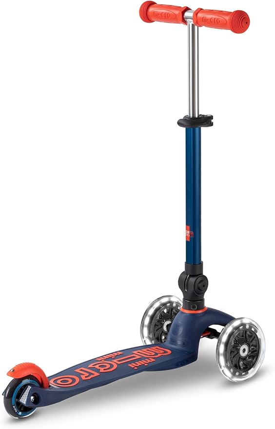 Micro Kickboard - Mini Deluxe Foldable LED Scooter, 3-Wheeled, Lean-to-Steer, Swiss-Designed Micro Scooter with LED Light-Up Wheels, for Kids Ages 2-5