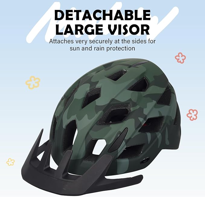Kids Bike Helmet, 2 Size Adjustable for Youth Toddler Boys & Girls 3-5-8-10-12-14 Years, Child Helmets with Visor for Skating Cycling Scooter