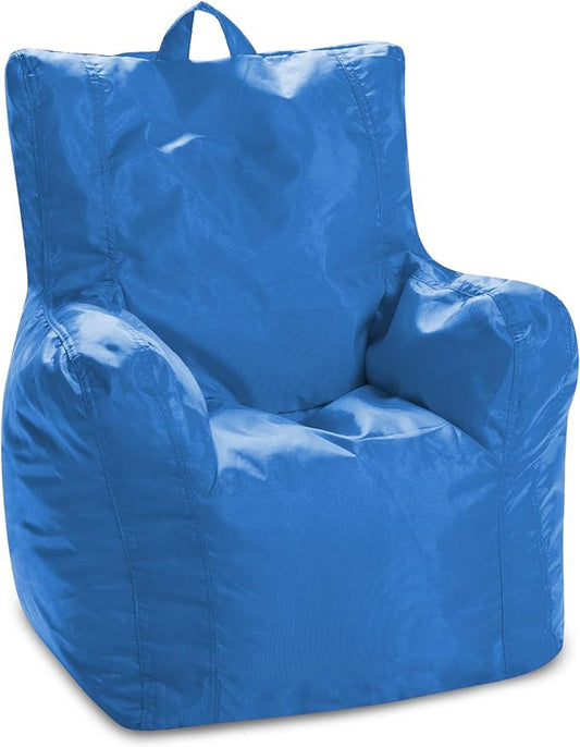 Posh Creations Bean Bag Structured Seat for Toddlers and Kids, Comfy Chair for Children, Pasadena, Royal Blue