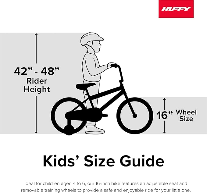 Huffy Upshot 12/16/20 Inch Boys' Bike for Kids, Ages 3+ Years Old, Multiple Color Options, Removable Training Wheels (12" and 16" Only), BMX Design, Designed for Growth, Durable, Easy Assembly