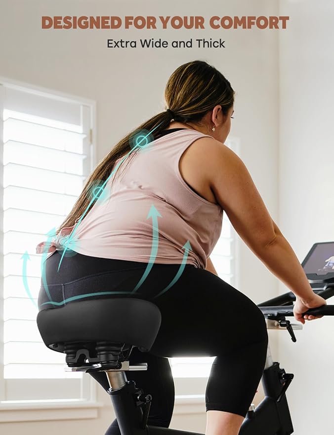 Extra Oversized Bike Seat Cushion for Peloton Bike & Bike+, Comfort Bicycle Seat Replacement for Men Women, Wide Bike Saddle Compatible with Peloton Accessories, Exercise, Electric, Cruiser Bikes