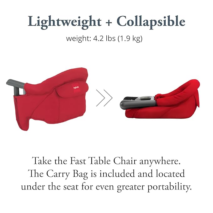 Inglesina Fast Table Chair - Red + Fast Dining Tray - Portable Baby High Chair - for Babies & Toddlers up to 37 lbs - Fits Tables 0.8'' to 3.5'' Thick - Compact & Easy to Use - Travel Bag Included