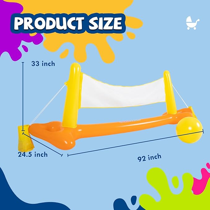 DIMAR GARDEN Pool Volleyball Games Toys for Swimming Pool Party Deals, Orange