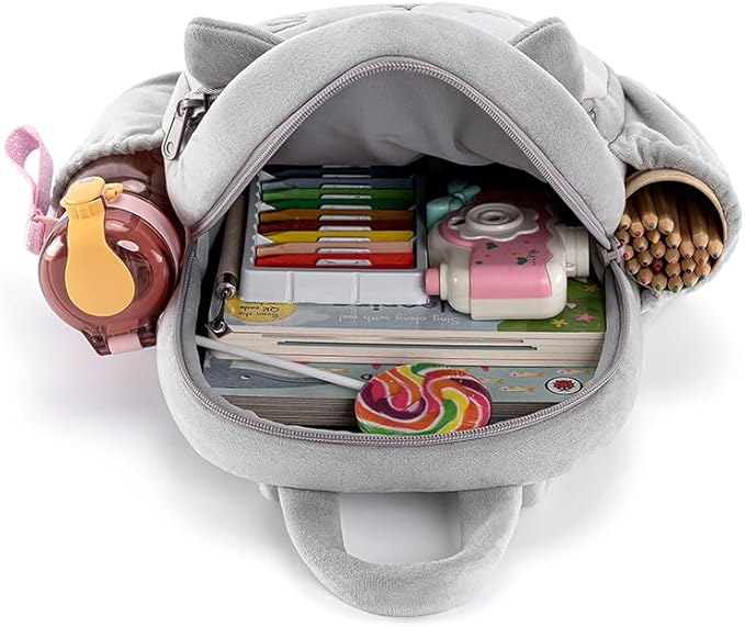 Lazada Toddler Backpack Plush Backpack Toddler Girls Backpack Cat Animal Kids Backpacks for Girls Pink Kitty Plush Bag Age 3+